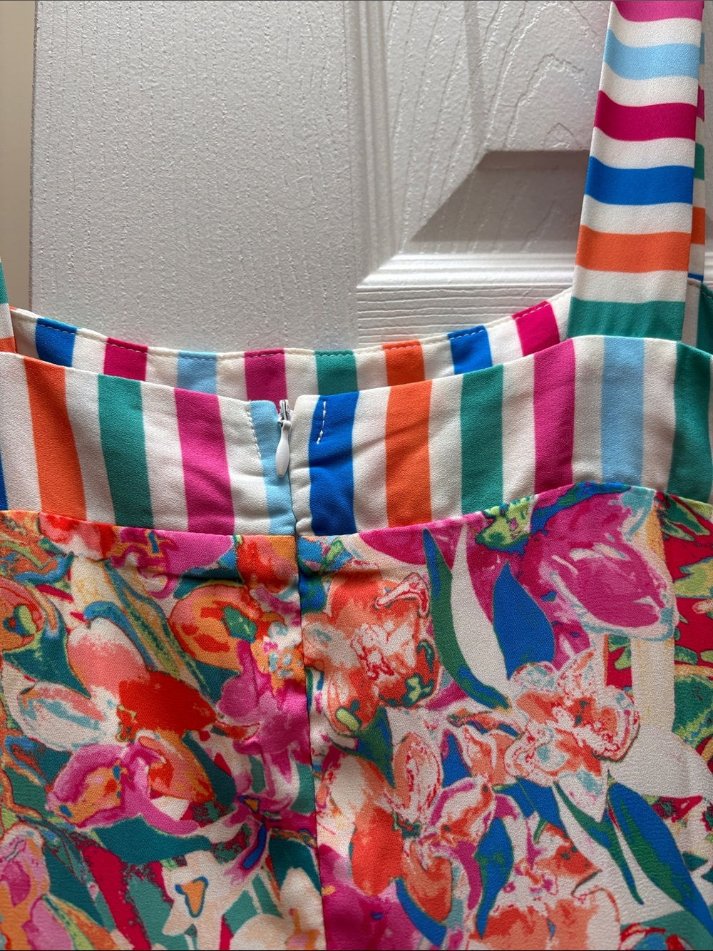 Flying Tomato maxi dress Multicolor Floral Stripe small like new - Picture 6 of 8